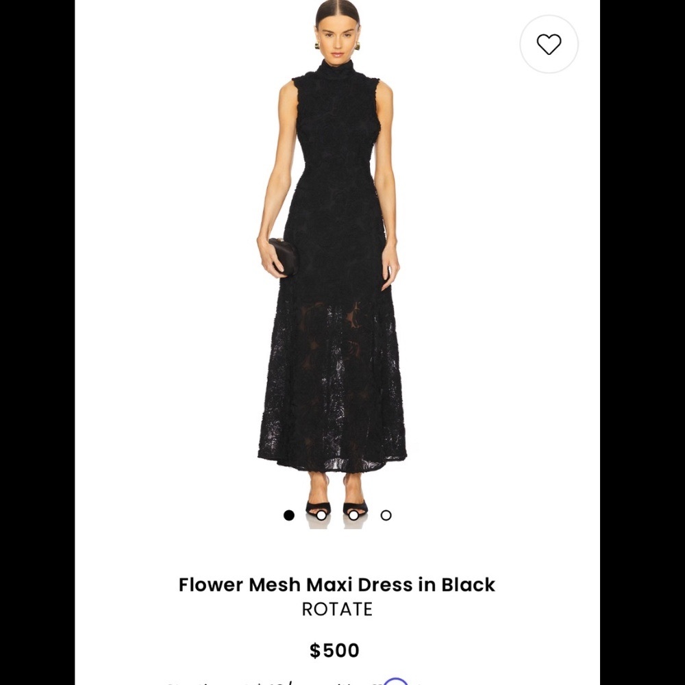 COPY - Rotate Flower Mesh Maxi Dress in Black